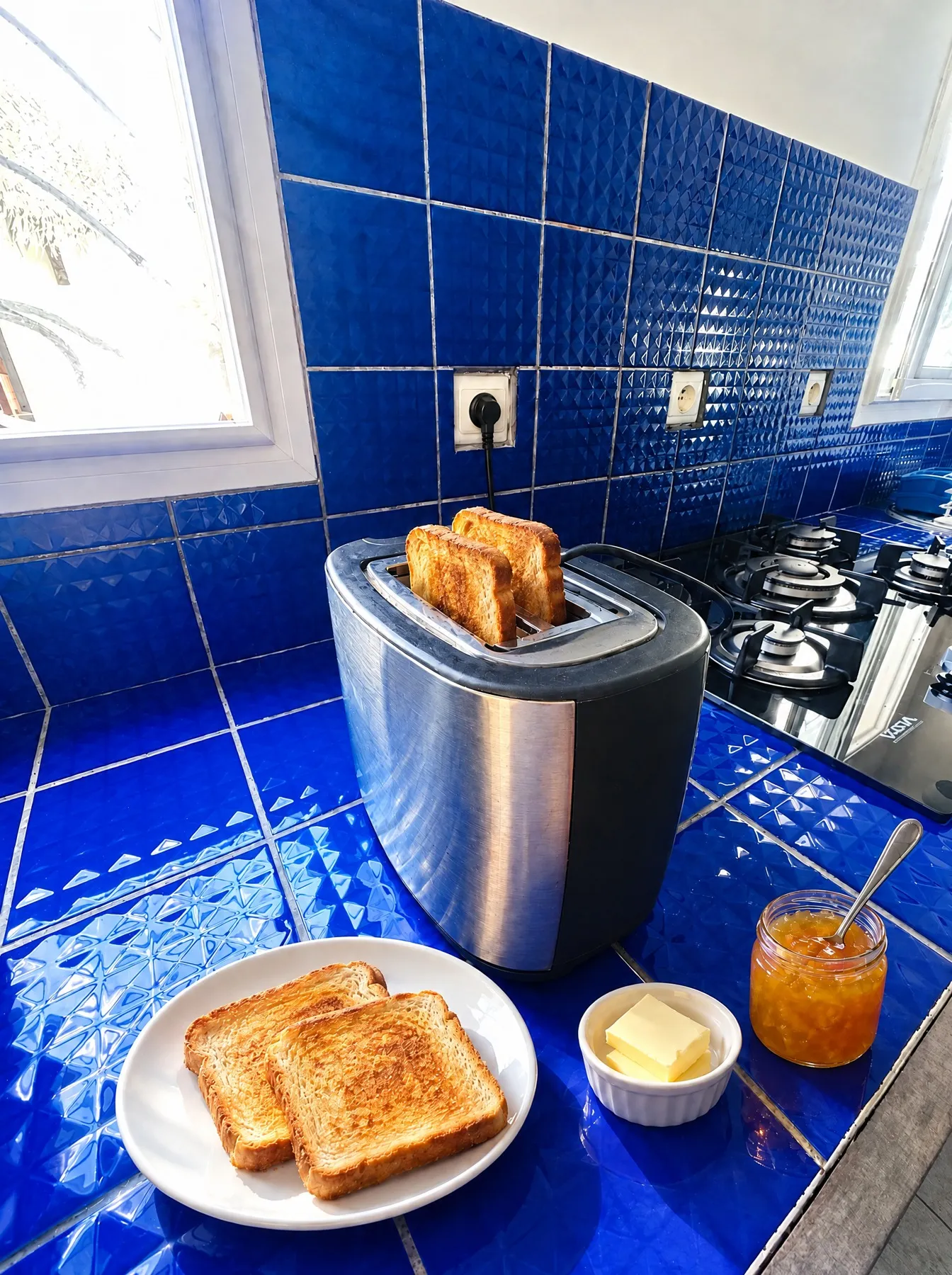 Lune de Miel — les toasts et la confiture au petit-déjeuner